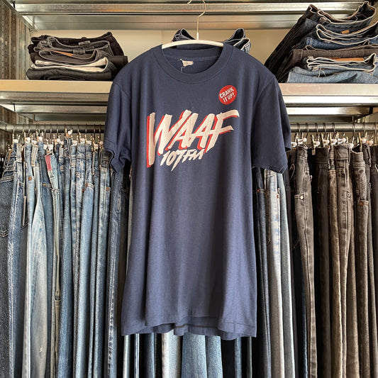 WAAF 107FM Crank IT Up T-Shirt Blue Cotton