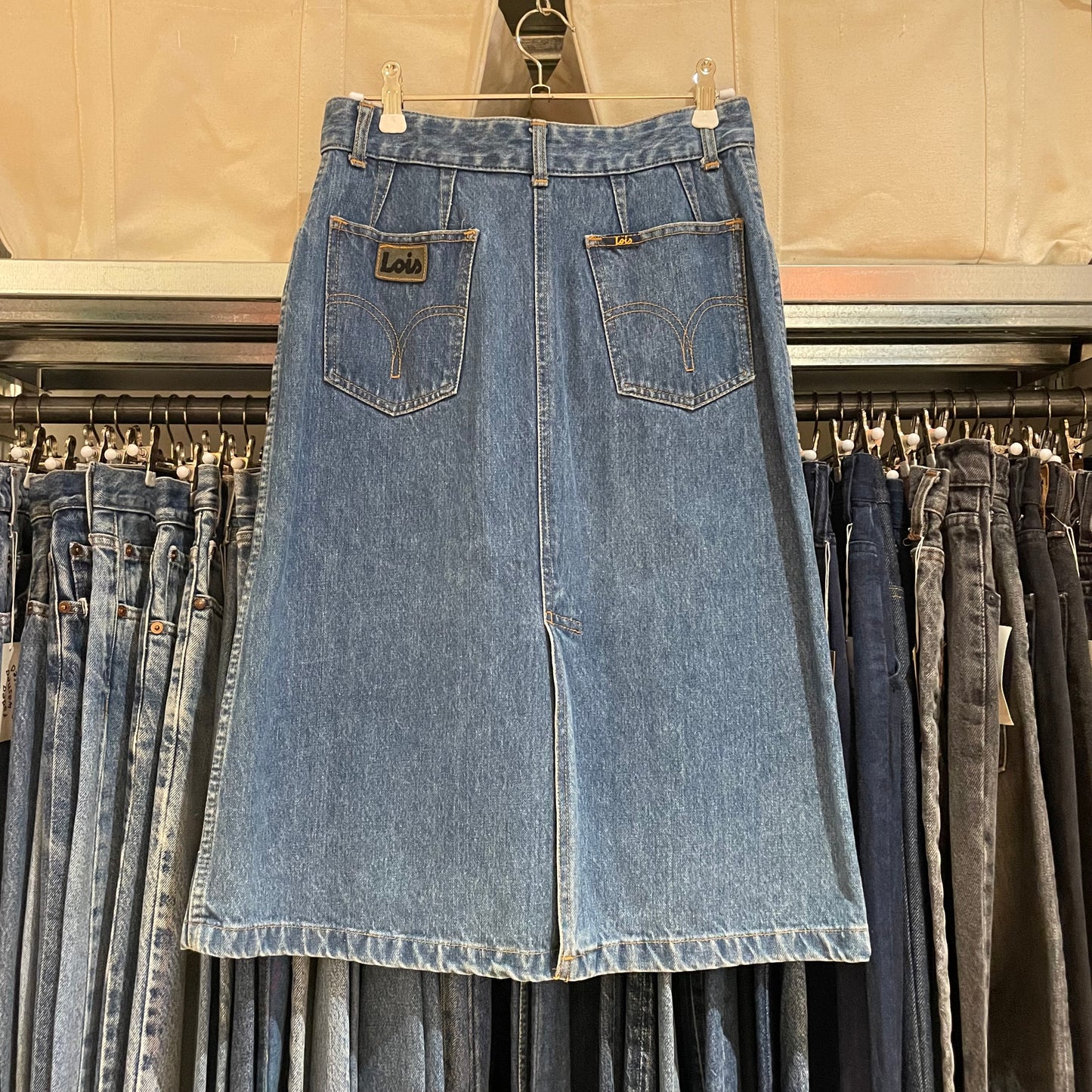 Denim Skirt Medium Wash Blue