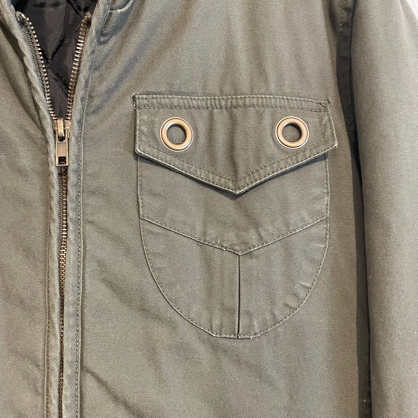 Olive Quilted Canvas Utility Jackey