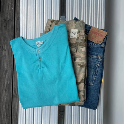 Henly Neck T-Shirt Blue