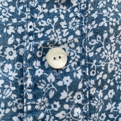 Small Floral Shirt Short Sleeve Blue