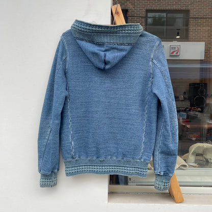 Washed Zip Hoodie Blue