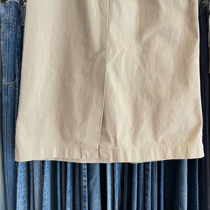 Pleated Chino Skirt Beige