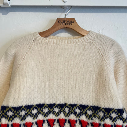 Raglan Pattern Knit Sweater Ivory