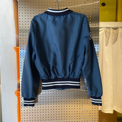 Snap Varsity Jacket Navy Nylon