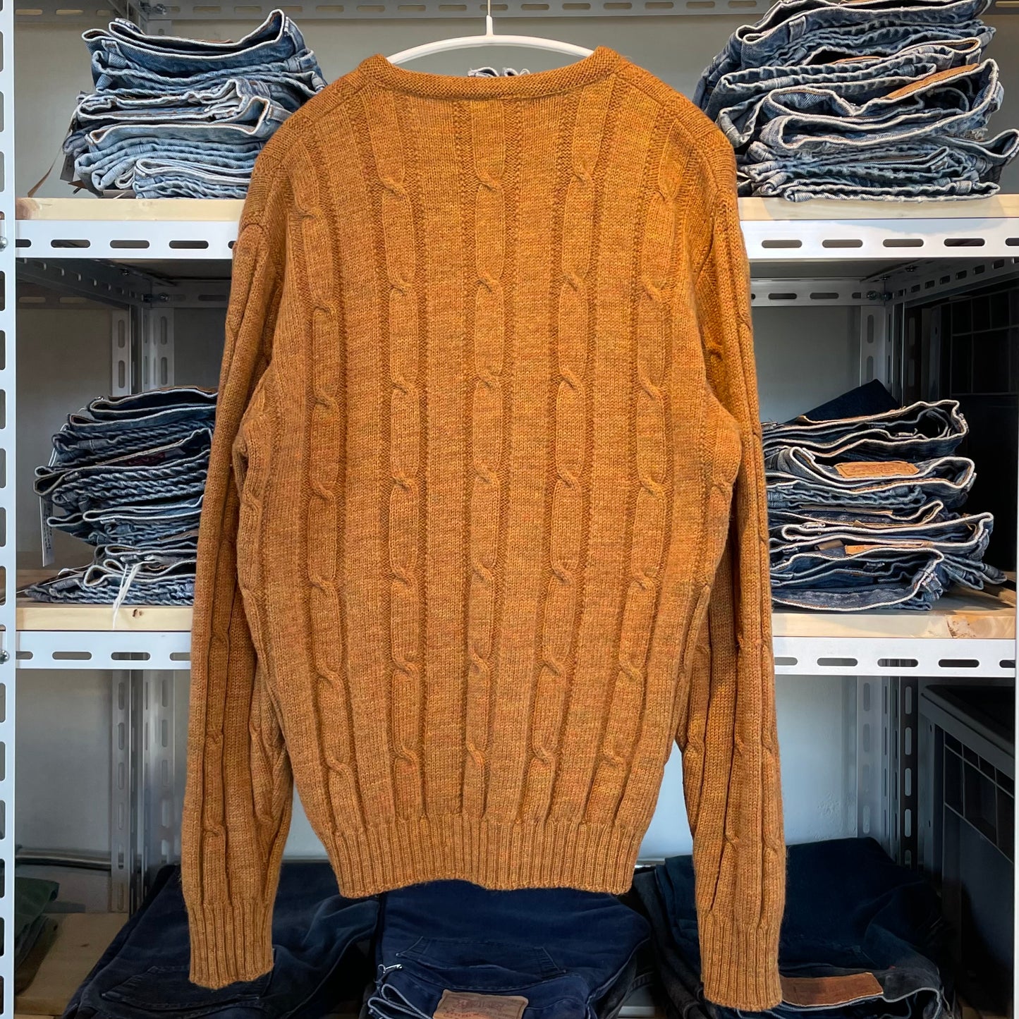 V-neck Knit Sweater Camel