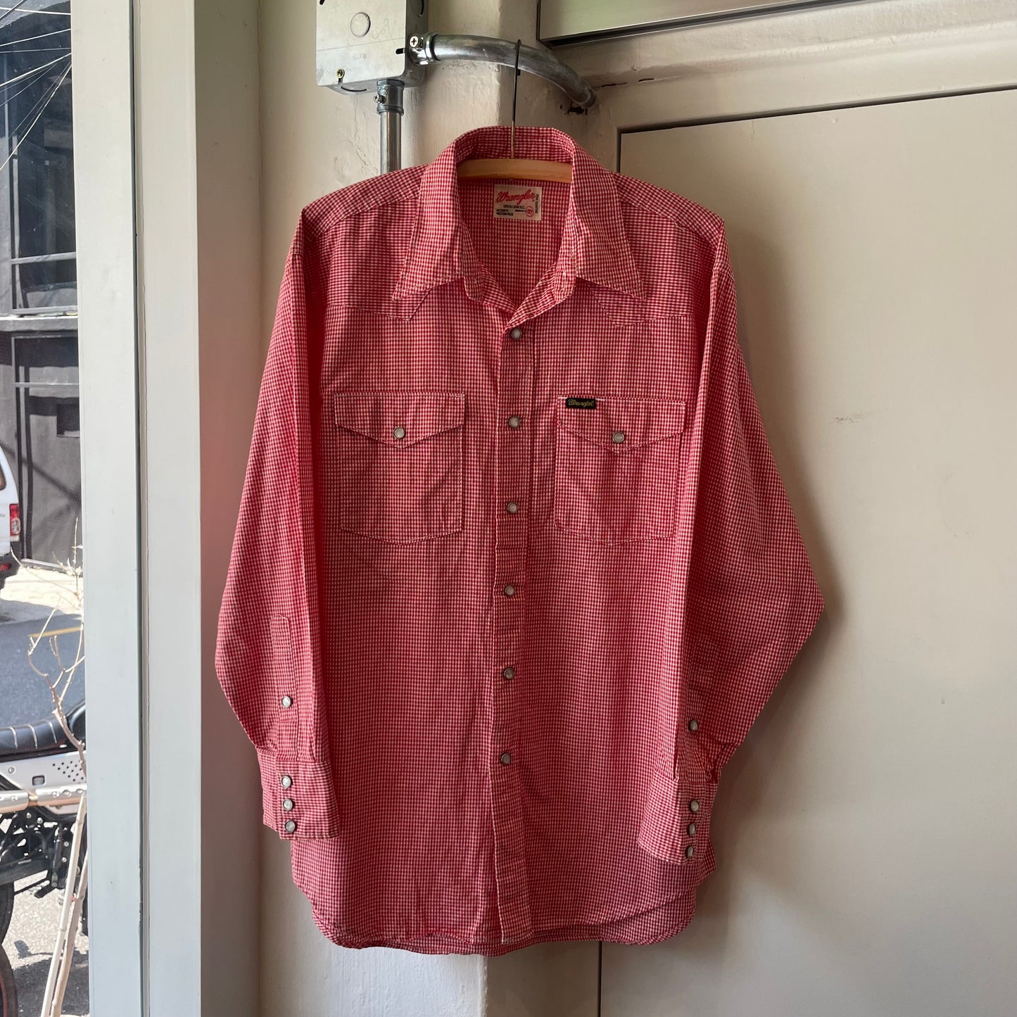Gingham Check Western Shirt Red