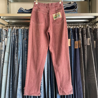 Burgundy Denim Pants Lampo Zip
