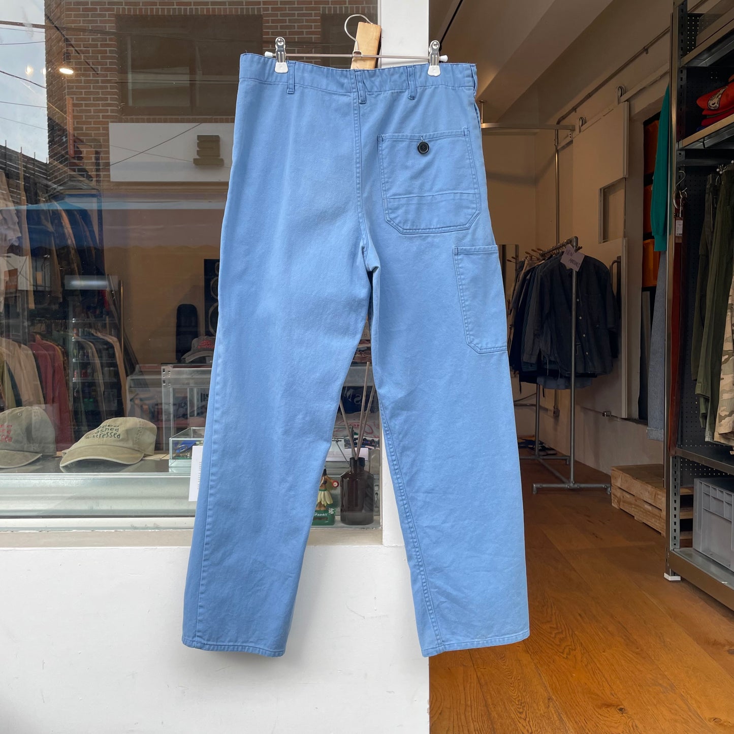 Bleached French Work Pants Blue