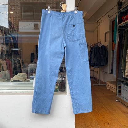 Bleached French Work Pants Blue