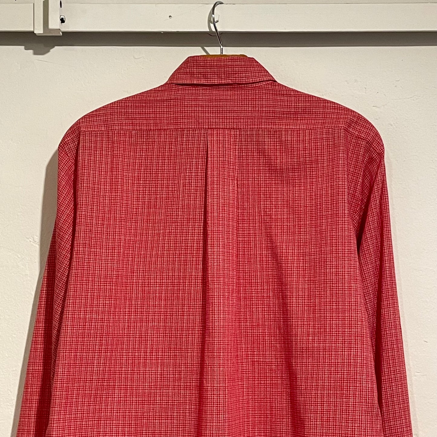 Polyester Cotton Checked Shirt Red