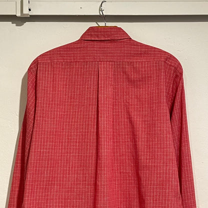 Polyester Cotton Checked Shirt Red
