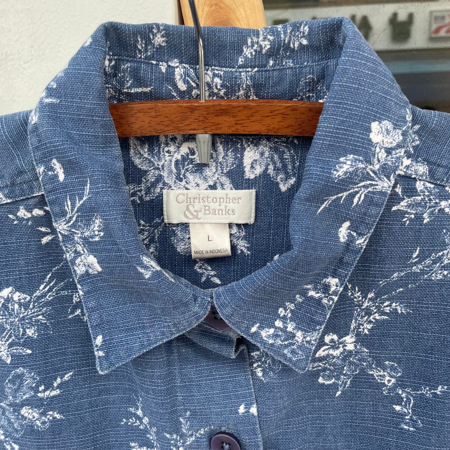 Floral Print Jacket Navy