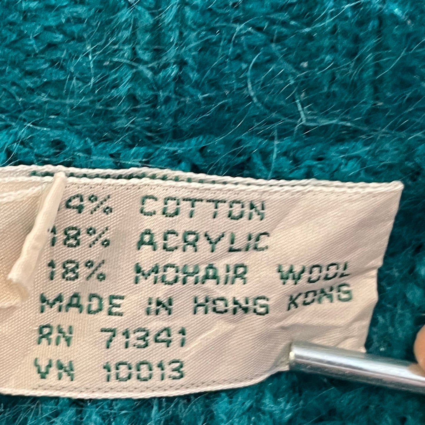 Mohair Knit Cardigan Turquois