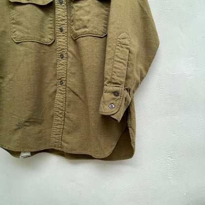 Epaulet Wool Shirt Olive