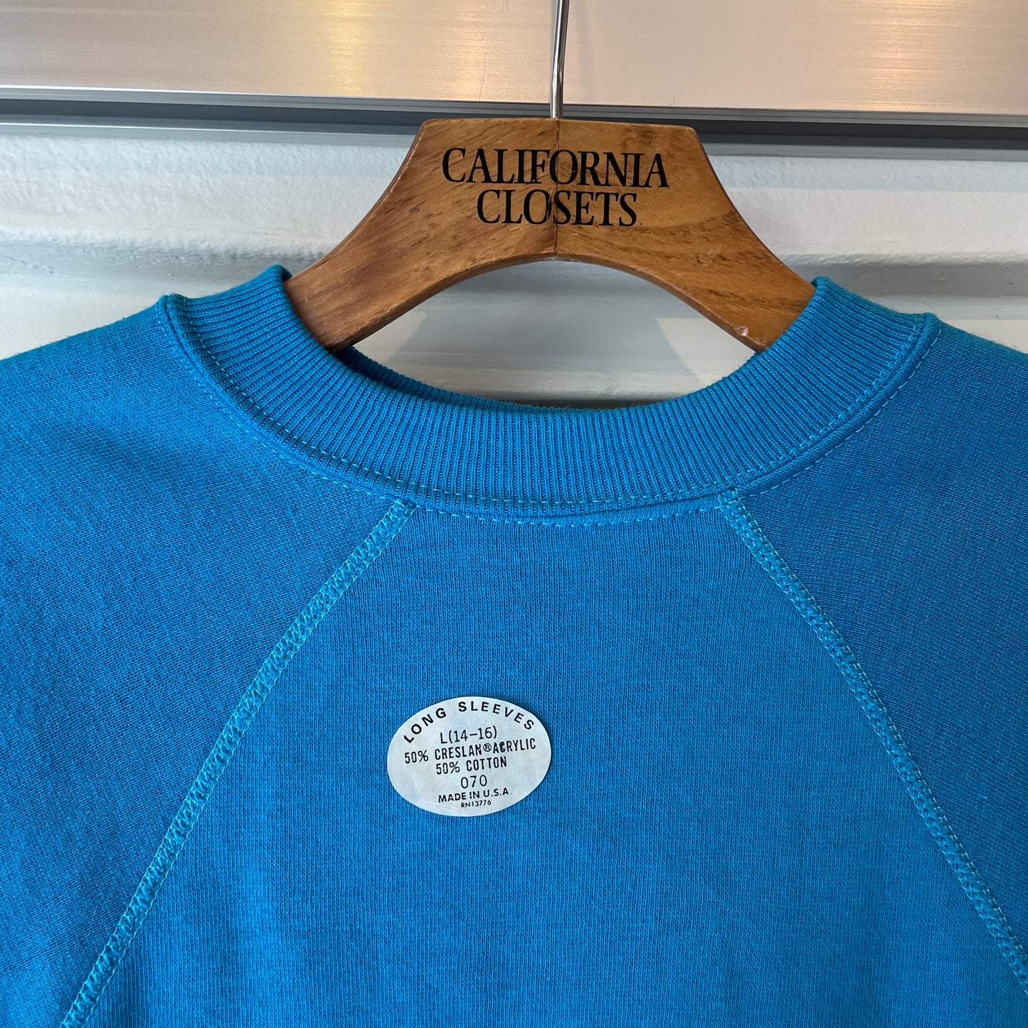 Deadstock Blank Raglan Sweatshirt Turquoise
