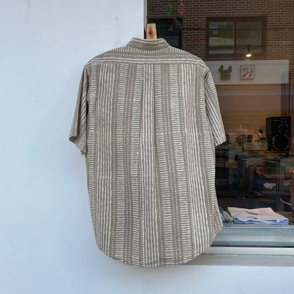 Geometric Shirt Short Sleeve Beige