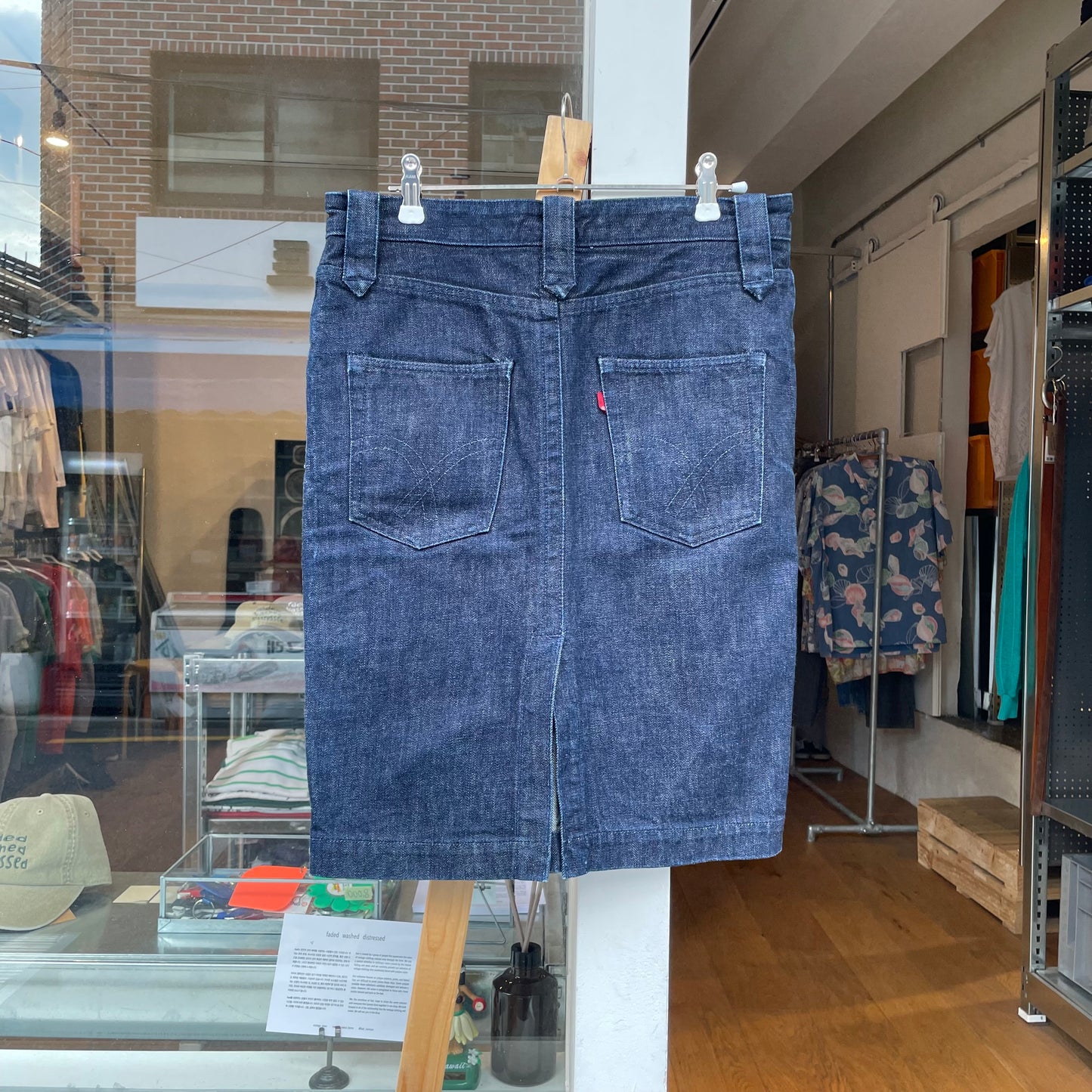 Denim Tight Skirt Blue