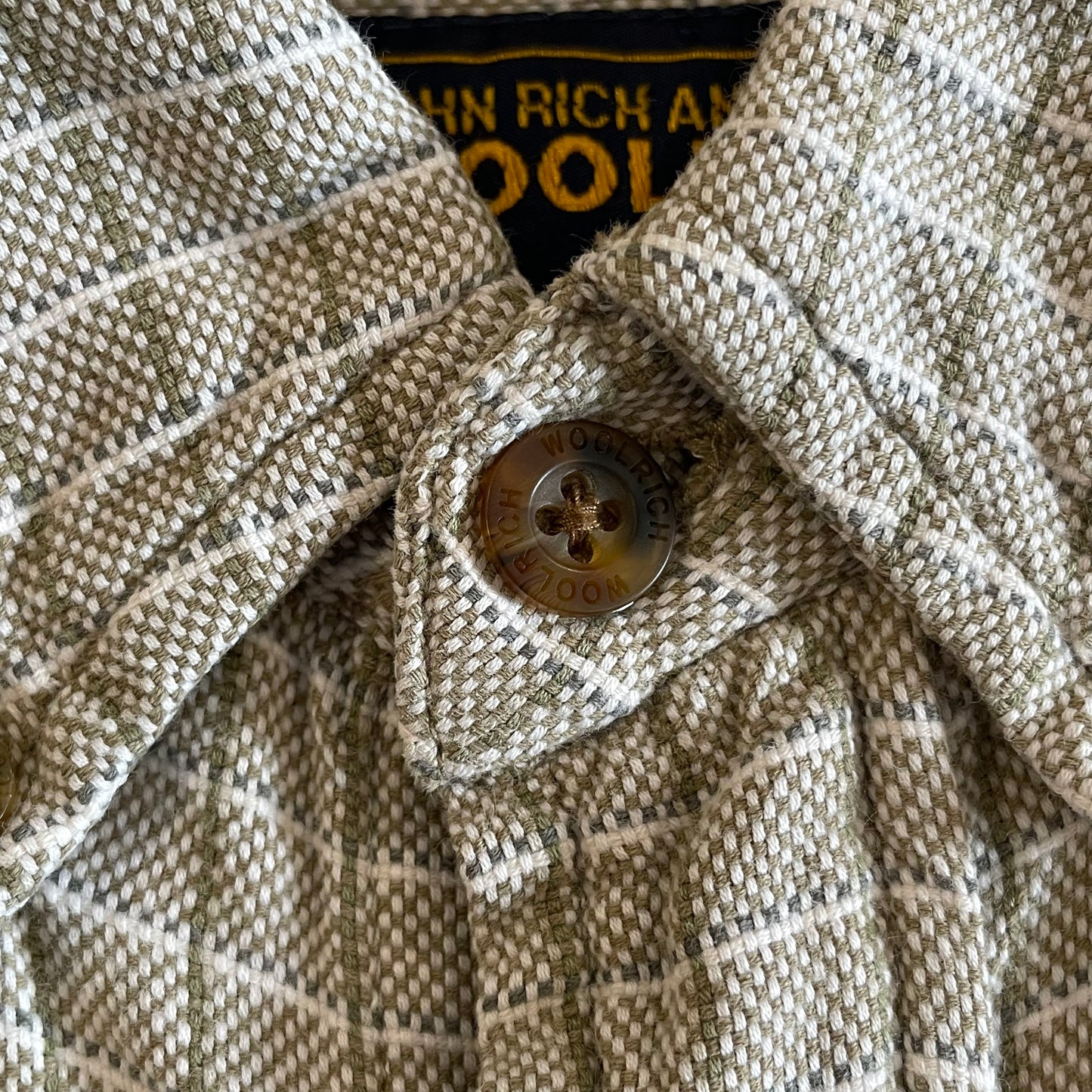 Button Down Short Sleeve Check Shirt Olive