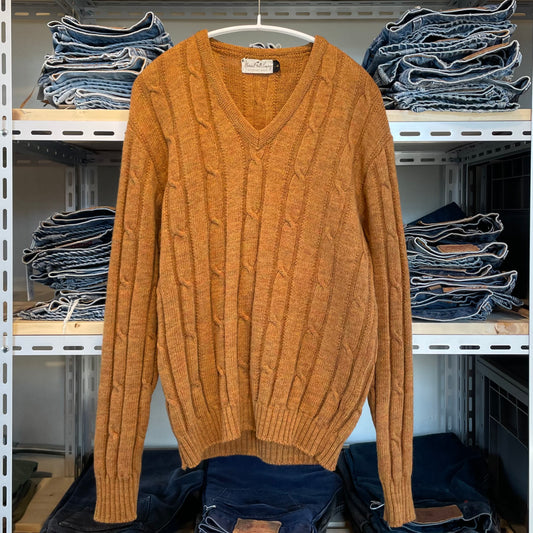 V-neck Knit Sweater Camel