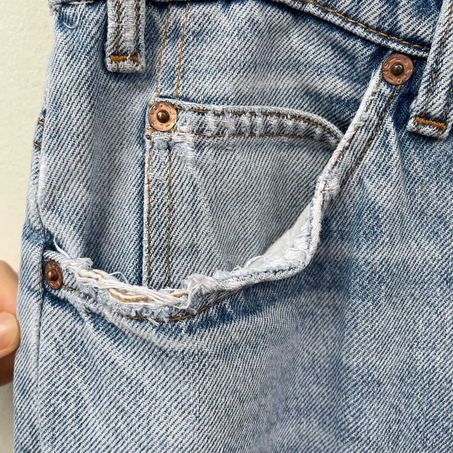 Faded Denim Straight Blue