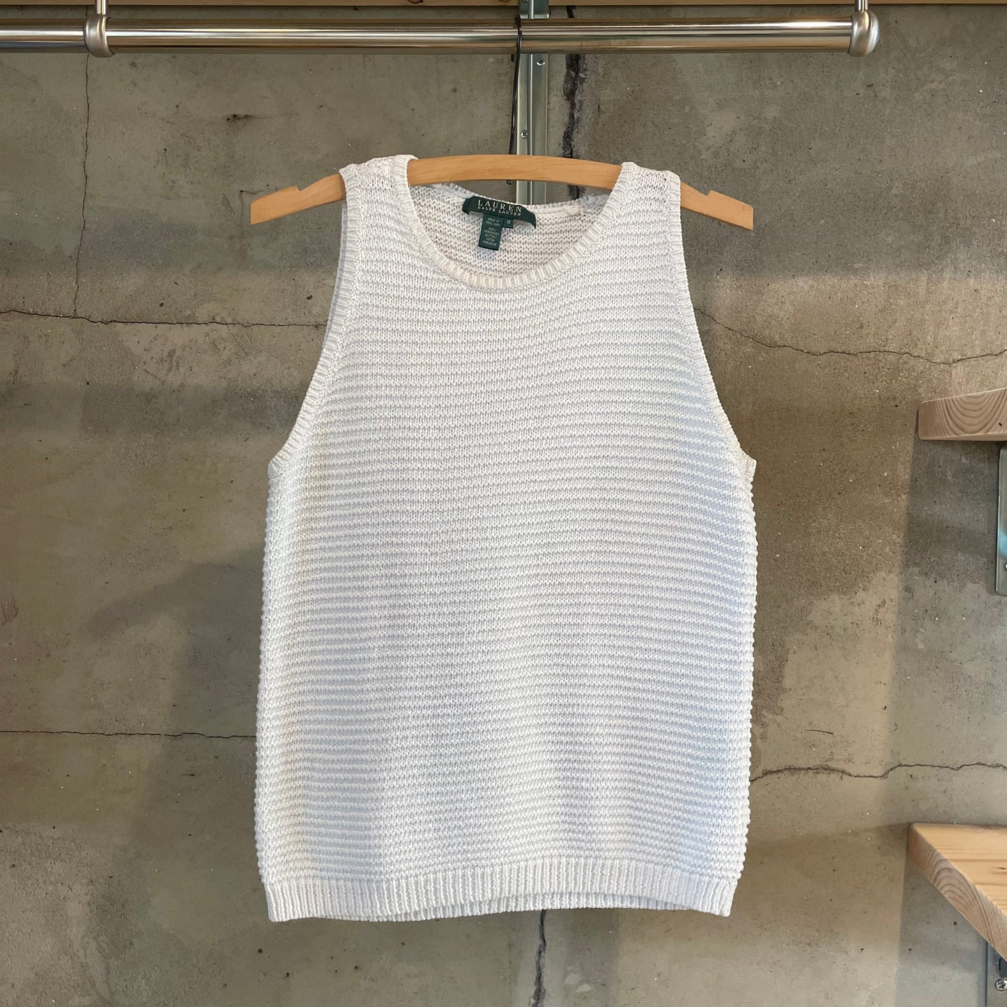 Cable Knit Sleeveless Sweater Vest White