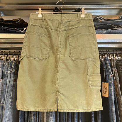 Utility Skirt Olive Green Cotton