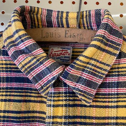Plaid Flannel Work Shirt Yellow/Navy