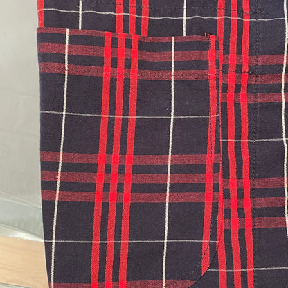 Plaid Coverall Jacket Red Navy
