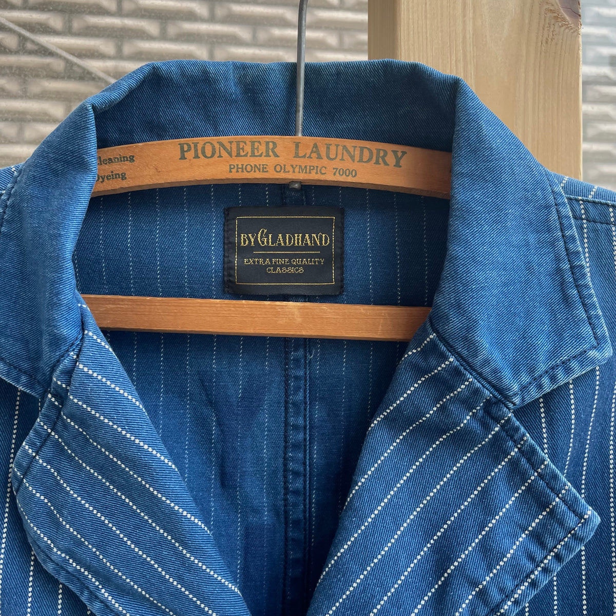 Stripe Shop Coat Blue