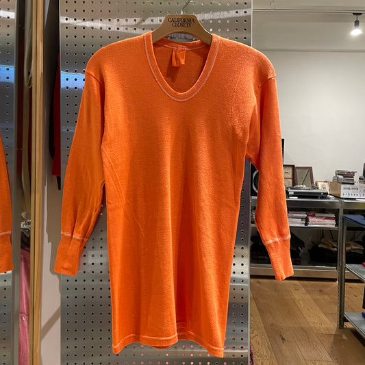 Dyed German Military U-Neck L/S T-Shirt Orange