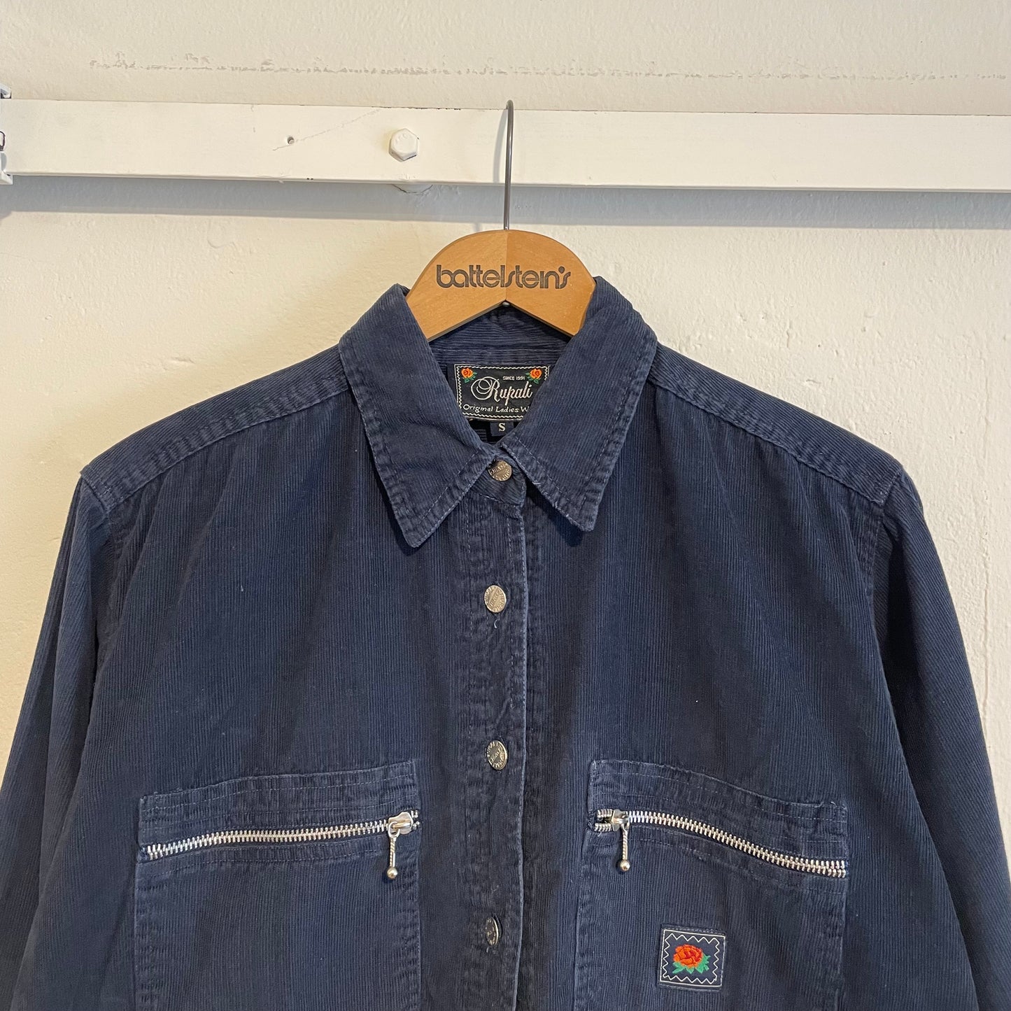 Courduroy Zip Pocket Shirt Navy