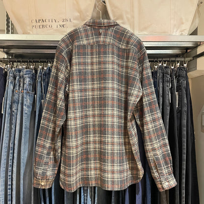 Plaid Wool Blend Shirt Brown