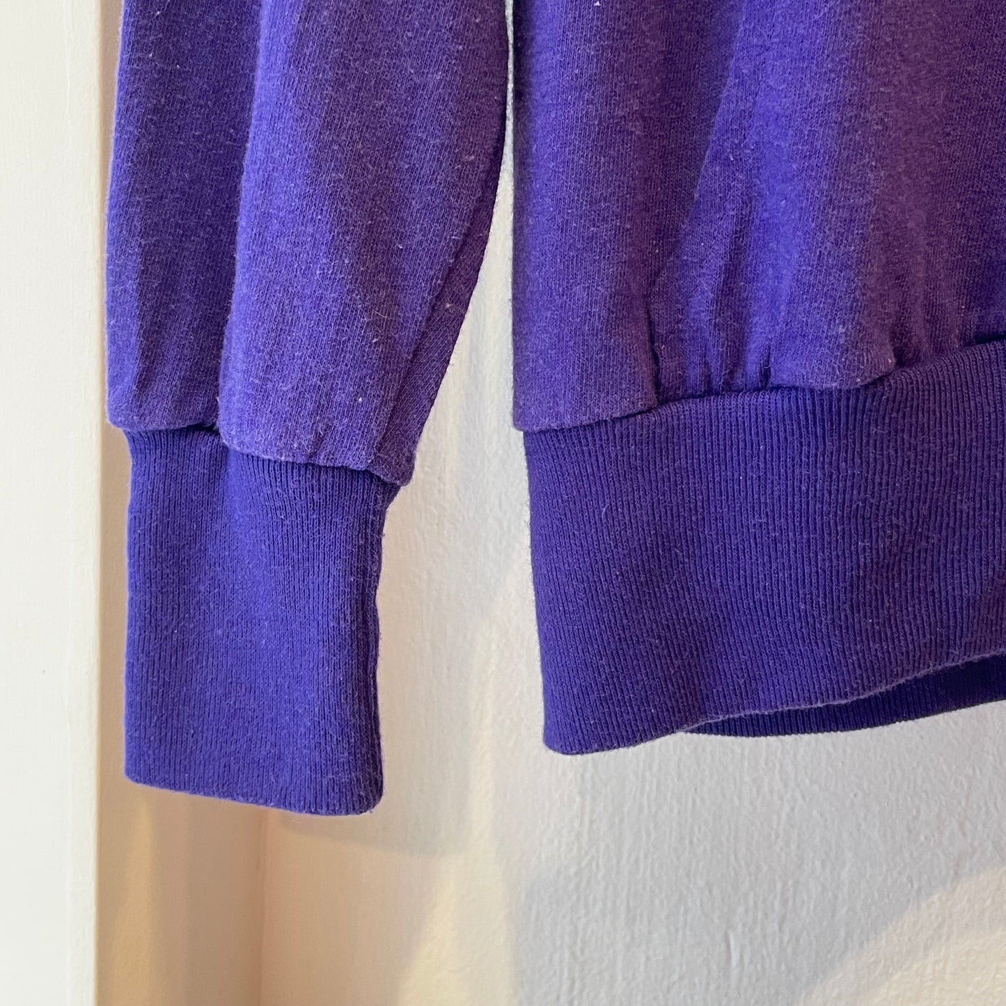 Raglan Long Sleeve Polo Shirt Purple