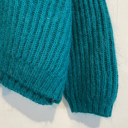 Mohair Knit Cardigan Turquois