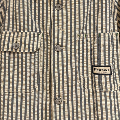 Hickory Stripe Seersucker Coverall Black/White