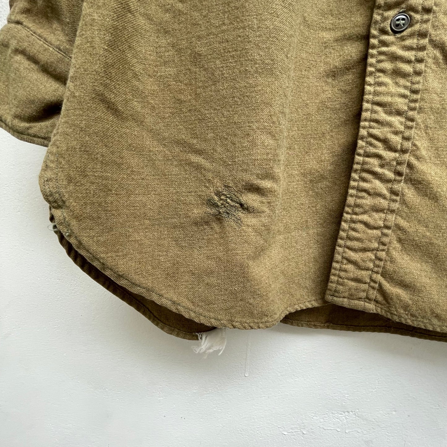 Epaulet Wool Shirt Olive