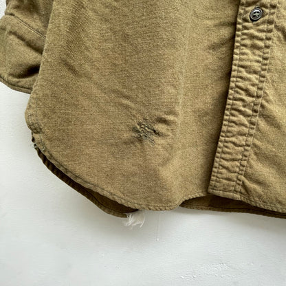 Epaulet Wool Shirt Olive
