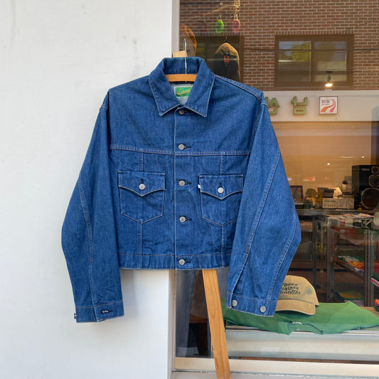 Cropped Denim Jacket Blue