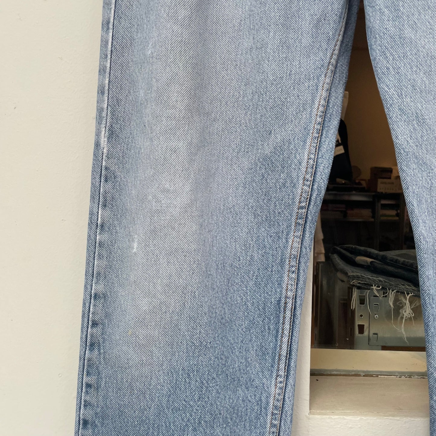 Faded Denim Straight Blue