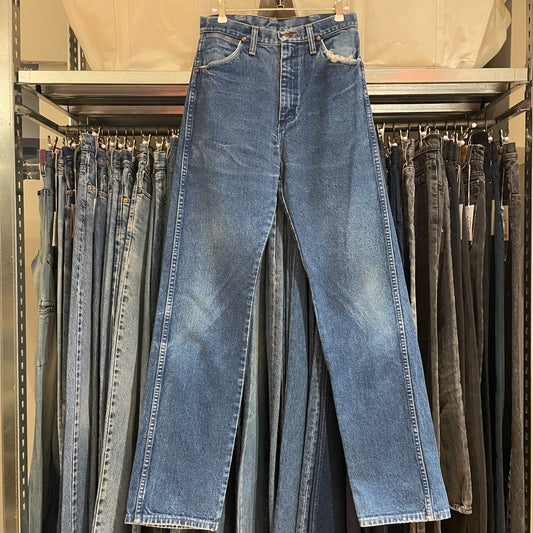 Regular Straight Jeans Mid Wash Blue Distressed