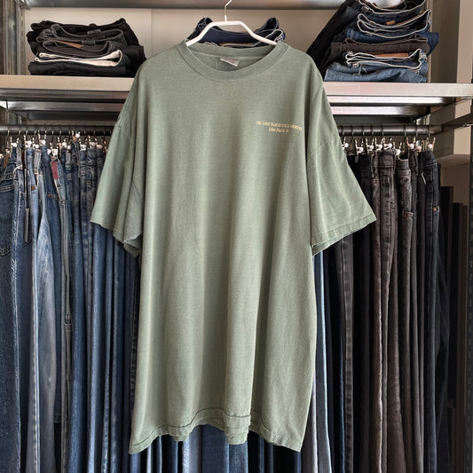 THE LAKE PLACID NY T-Shirt Green Faded