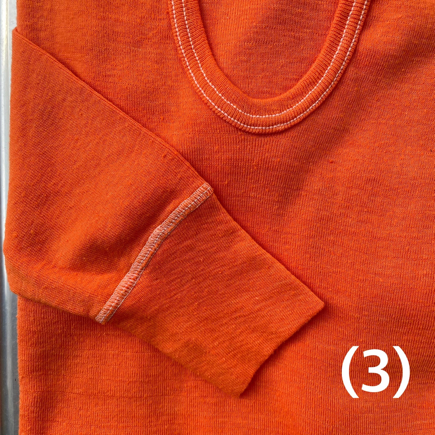 Dyed German Military U-Neck L/S T-Shirt Orange