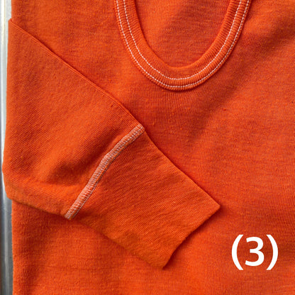 Dyed German Military U-Neck L/S T-Shirt Orange