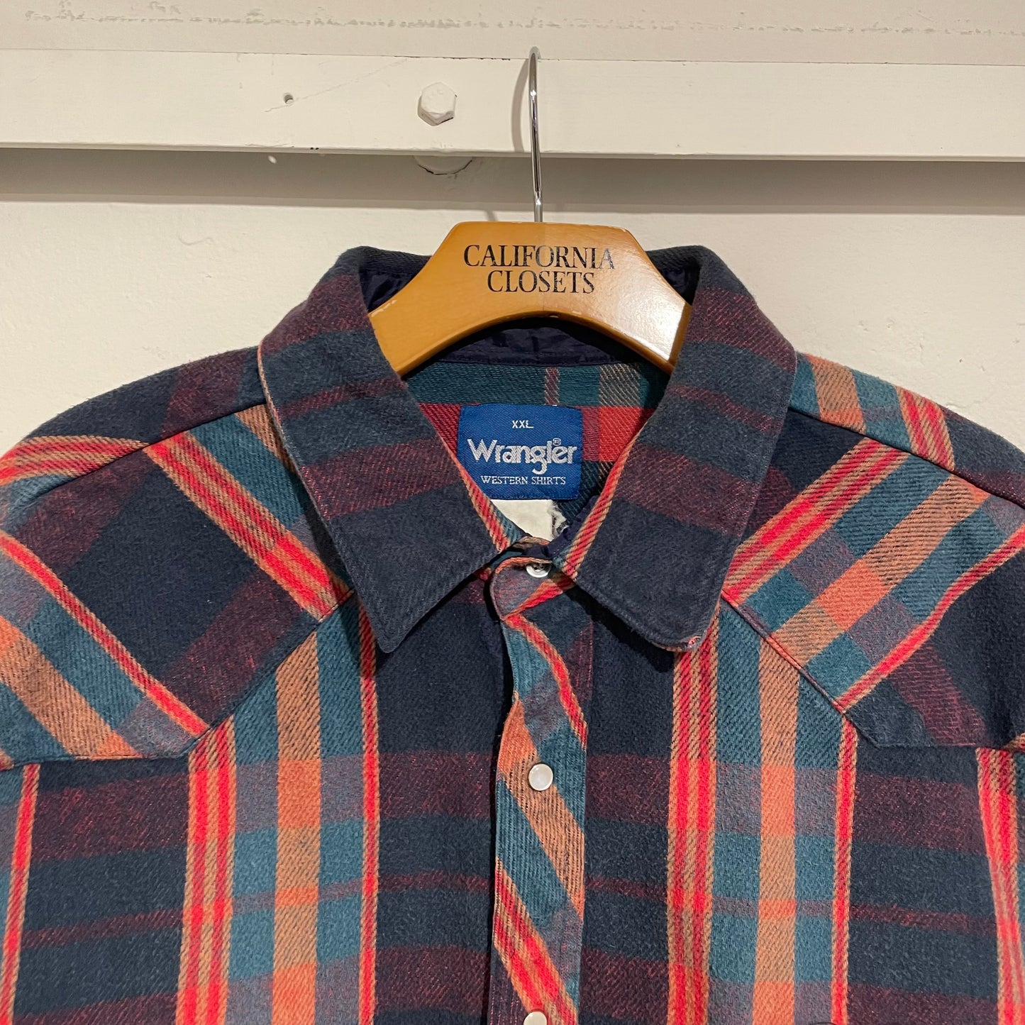 Pearl Snap Western Shirt Red/Navy