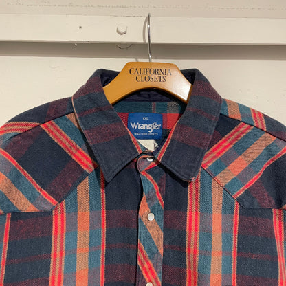 Pearl Snap Western Shirt Red/Navy