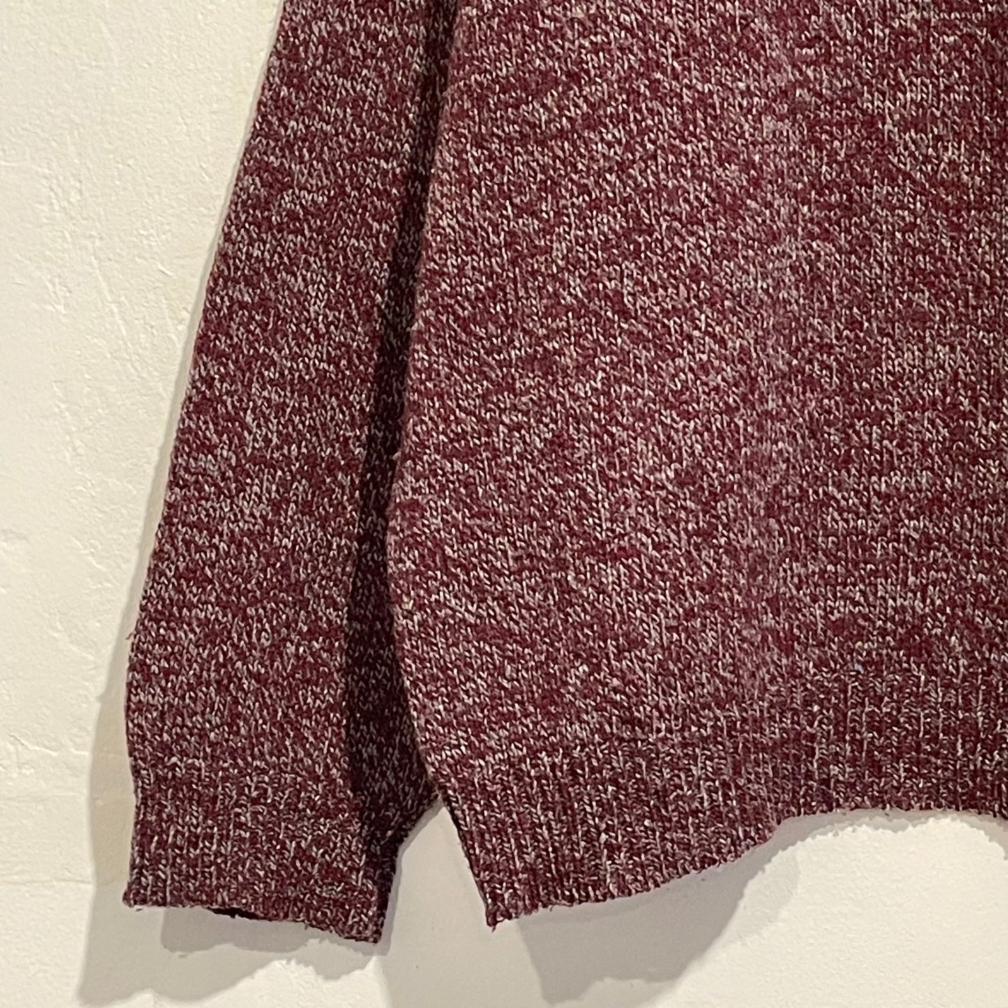 Wool & Polyester 50/50 Knit Sweater Burgundy / Grey