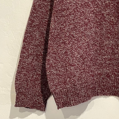 Wool & Polyester 50/50 Knit Sweater Burgundy / Grey