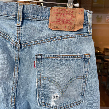 501 Distressed Button Fly Jeans Blue
