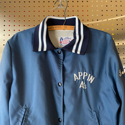 Snap Varsity Jacket Navy Nylon